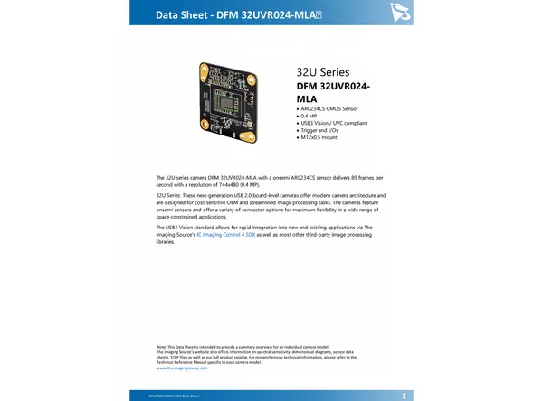 DFM 32UVR024-MLA Data Sheet