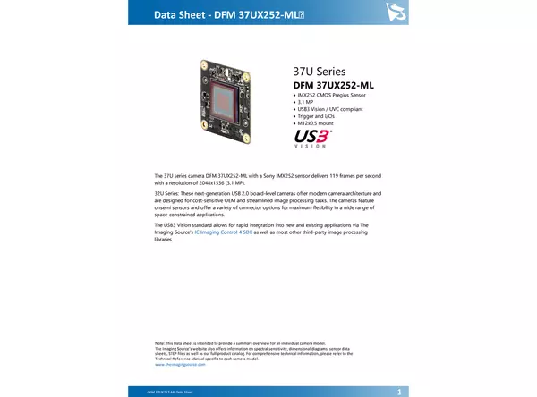 DFM 37UX252-ML Data Sheet