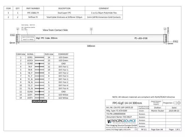 Cable Documentation CA-FPC-14P-14P-0.20