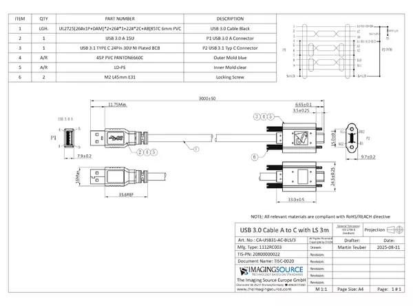 Cable Documentation CA-USB31-AC-BLS-3