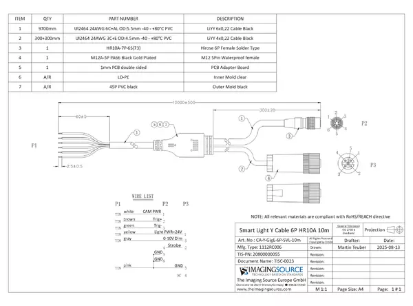 Cable Documentation CA-Y-GigE-6P-SVL-10m