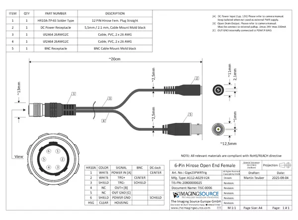 Cable Documentation Gige23-PWR-Trig