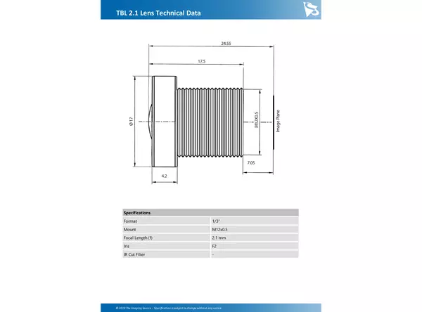 TBL 2.1 Lens Technical Data