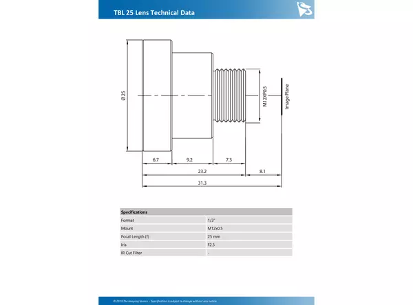 TBL 25 Lens Technical Data