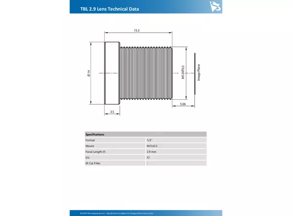 TBL 2.9 Lens Technical Data