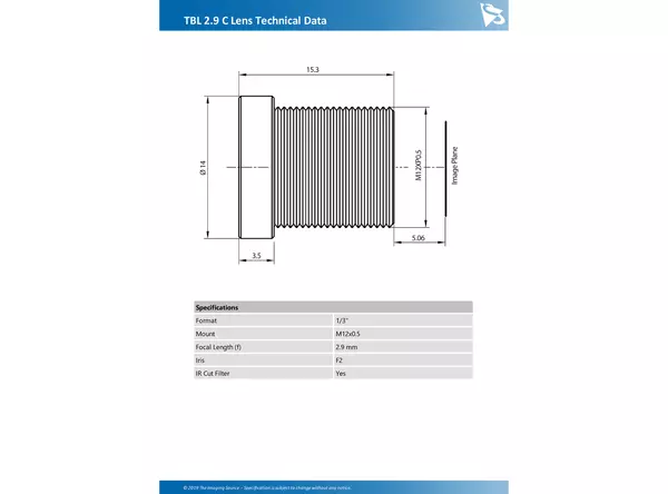 TBL 2.9 C Lens Technical Data