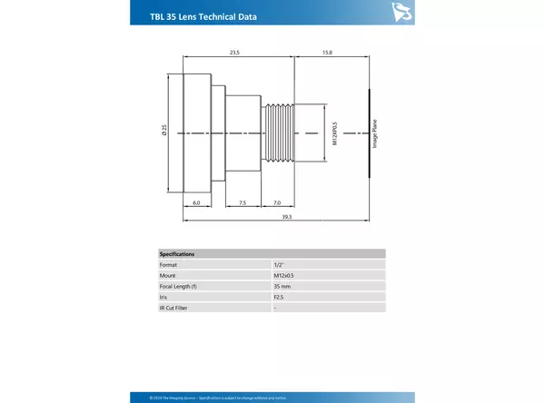 TBL 35 Lens Technical Data