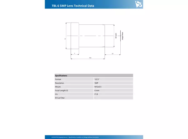 TBL 6 5MP Lens Technical Data