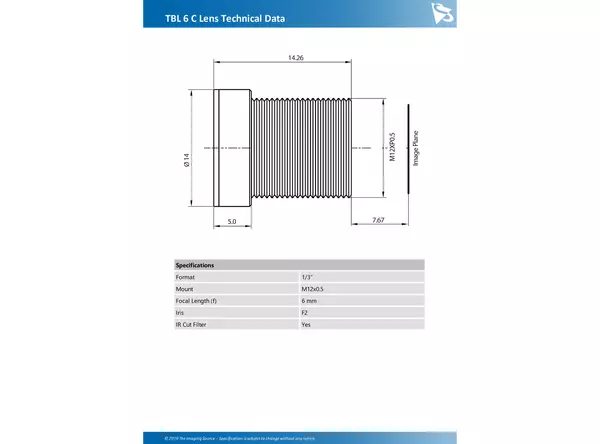 TBL 6 C Lens Technical Data