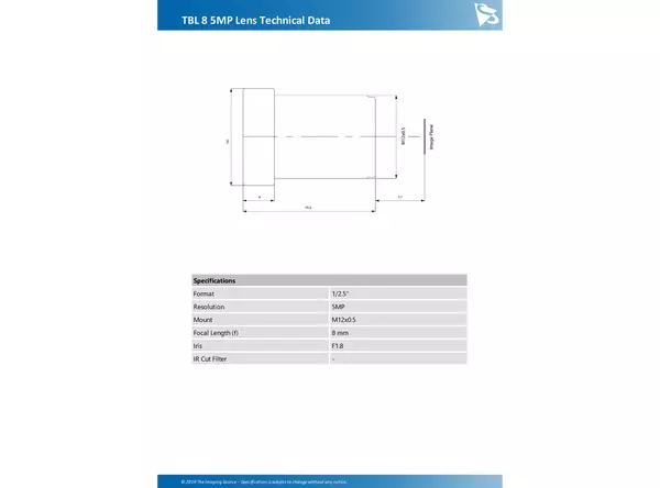 TBL 8 5MP Lens Technical Data