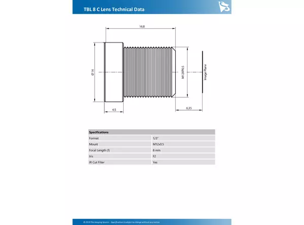 TBL 8 C Lens Technical Data