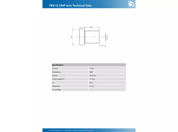 TBN 12 5MP Lens Technical Data