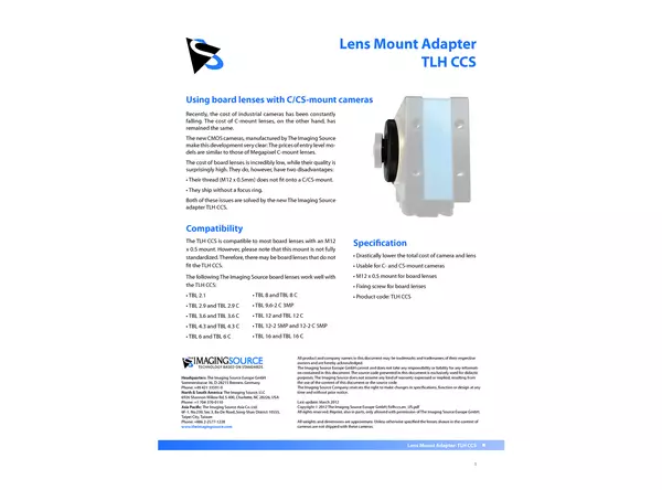 Lens Mount Adapter: TLH CCS