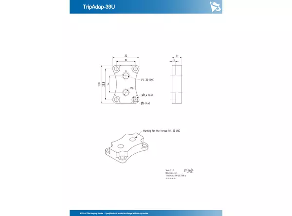 Technical Drawing (Tripod Adapter 39U)