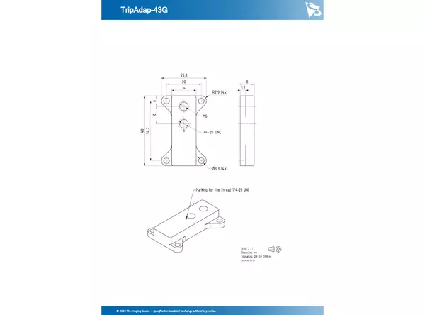 Technical Drawing (Tripod Adapter 43G)