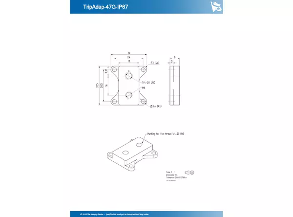 Technical Drawing (Tripod Adapter 47G-IP67)