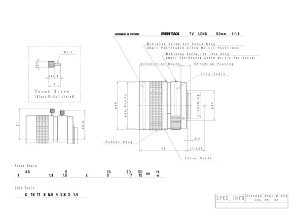 Datasheet for B5014A(KP) Lens