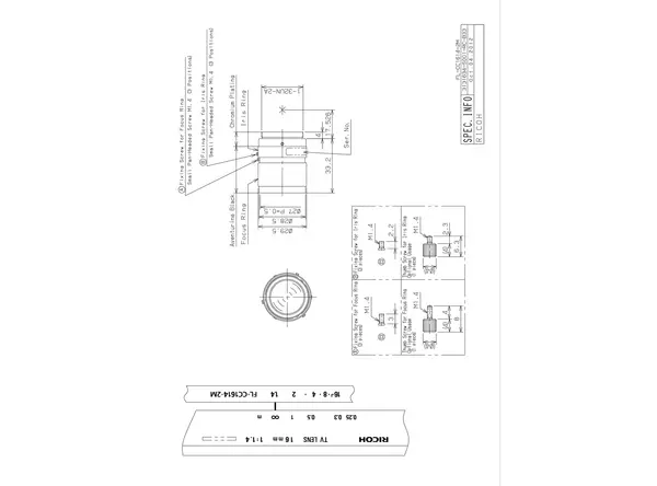 Datasheet for FL-CC1614-2M Lens