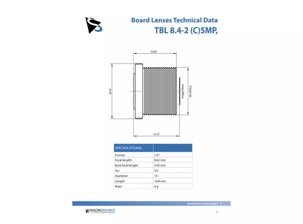 Datasheet for TBL 8.4-2 C5MP Lens