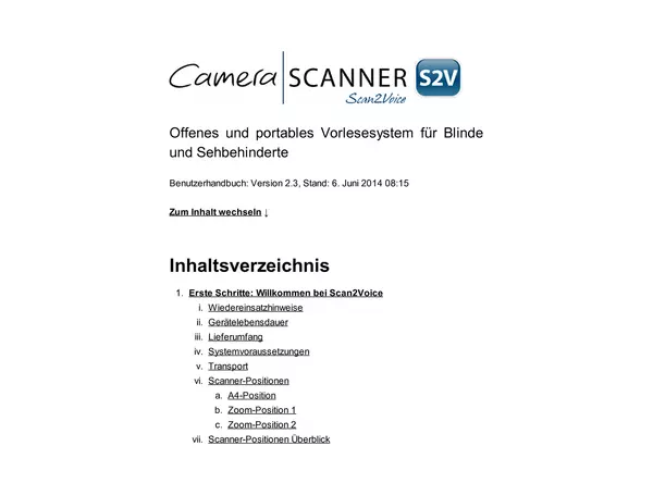 Scan2Voice-Benutzer-Handbuch