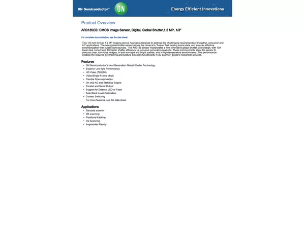 Datasheet for onsemi AR0135 CMOS Sensor