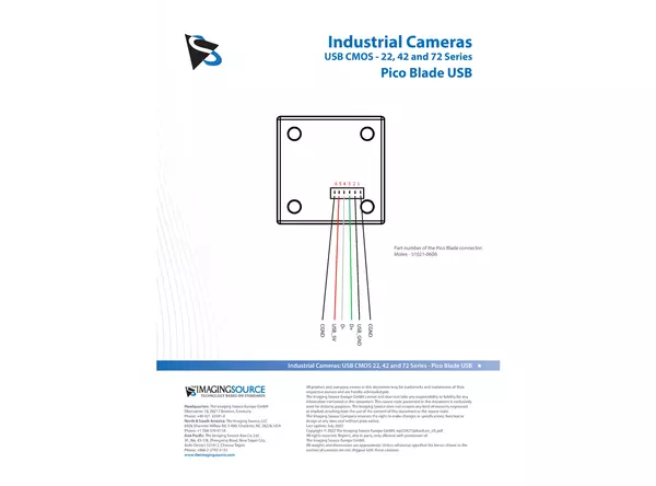 Industrial Cameras: USB CMOS - 22, 42 and 72 Series - Pico Blade USB